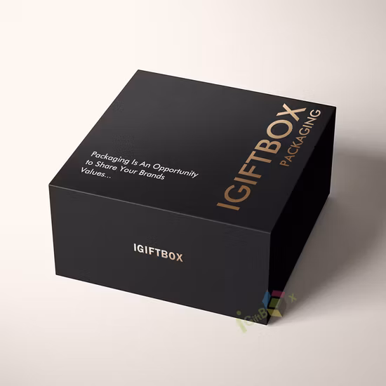 カスタム中国卸売高級ブラックプリントカスタマイズされた硬質折りたたみ折りたたみ段ボール包装紙包装ギフトボックス磁気付き